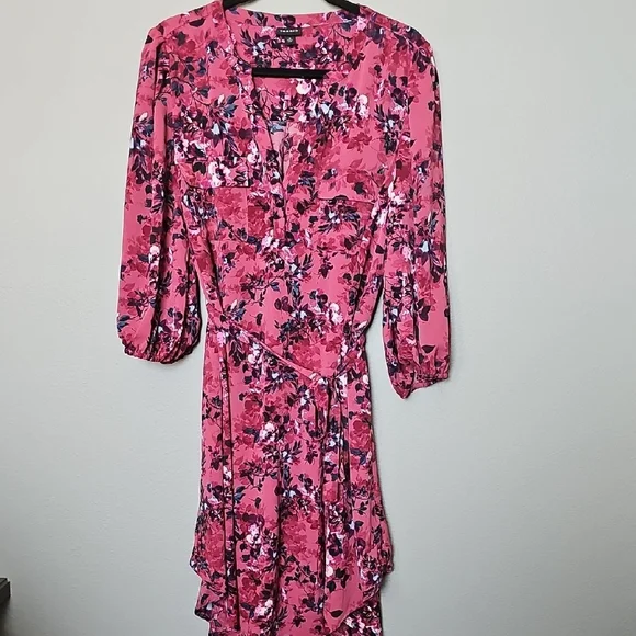 Torrid Romantic Floral Shirtdress Crepe de Chine Pink Floral Dress 0X - Picture 2 of 13